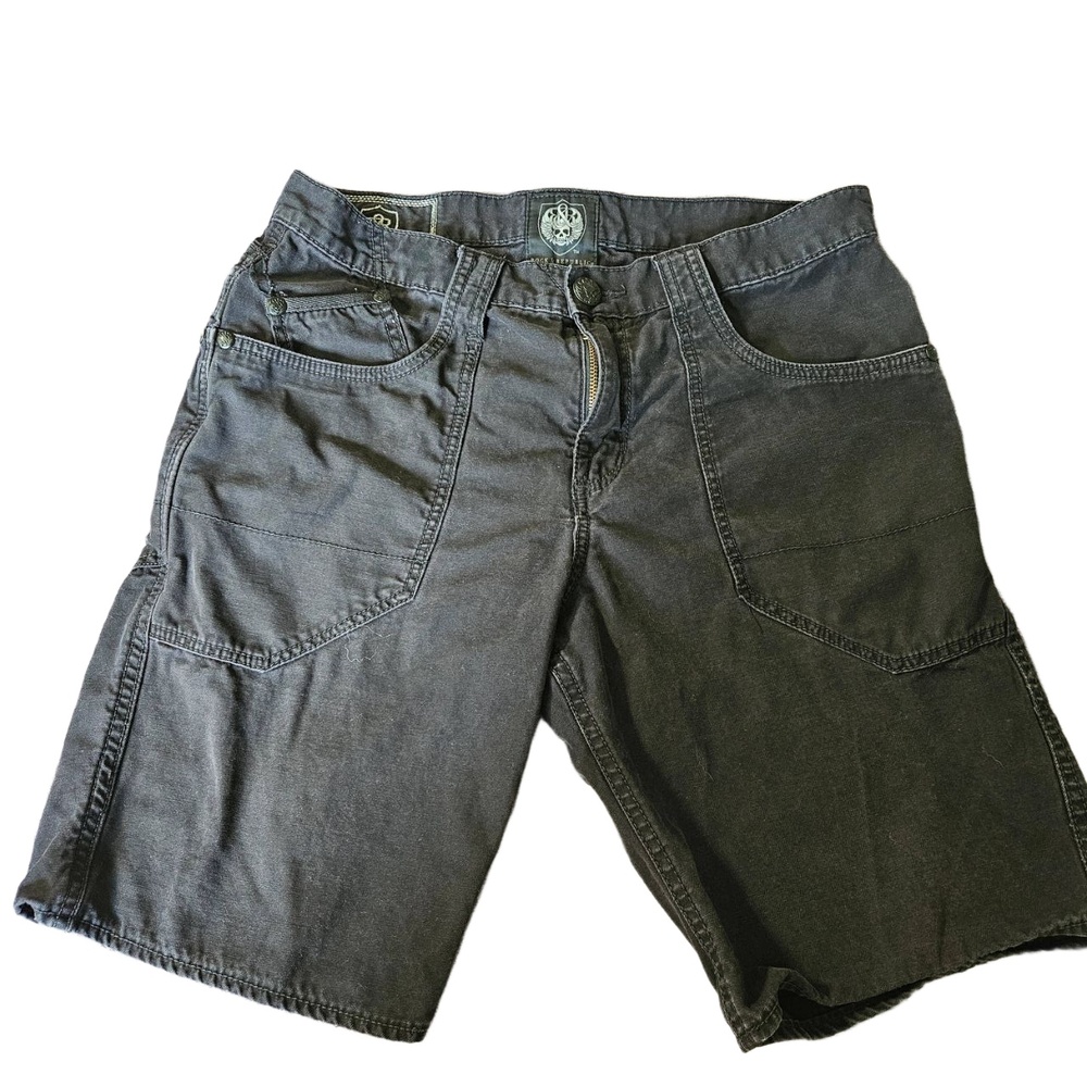 Rock And Republic Shorts Men's 32 Black Cargo Pockets‎ Zipper Fly Utility Urban